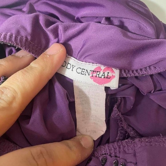 Vintage y2k Strapless Purple Dress - Picture 4 of 4